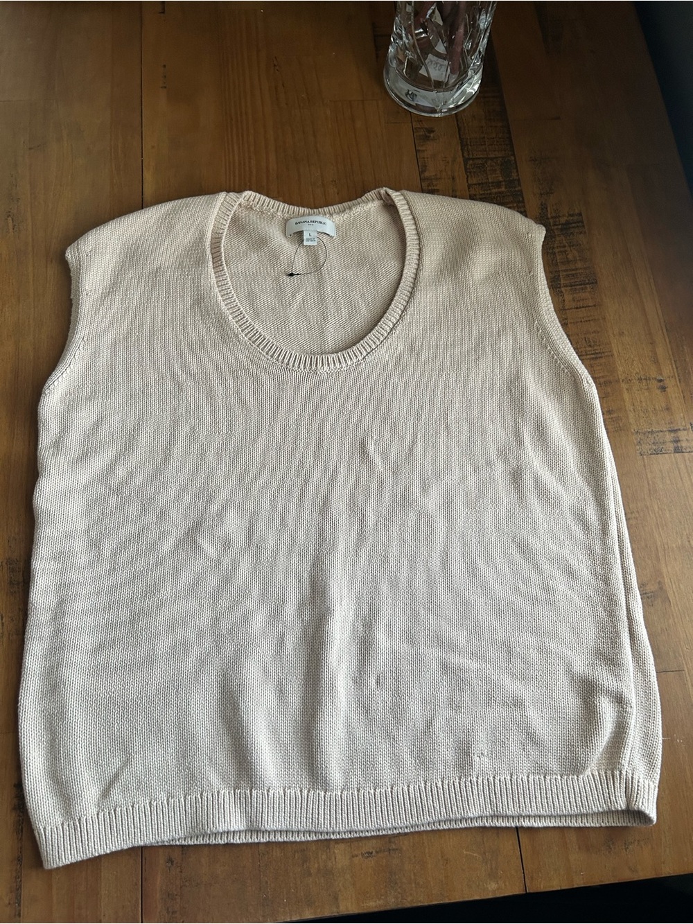 Banana Republic Sleeveless Scoop Neck Knit - Light Cream